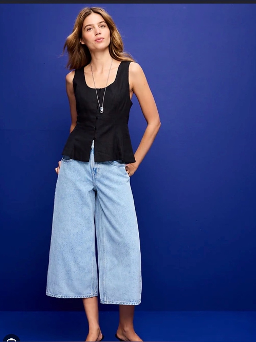 Mid-Rise Baggy Culottes